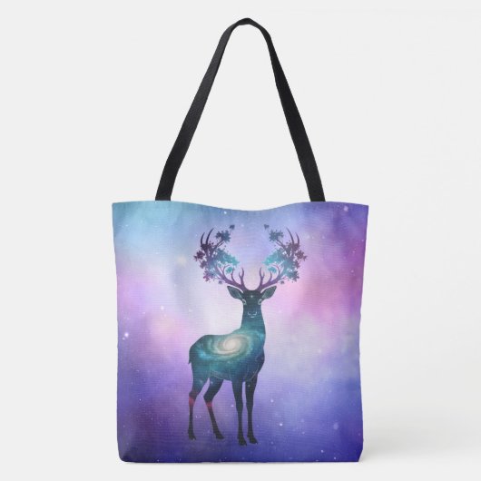 Celestial Deer Silhouette Tote Tasche (Rückseite)