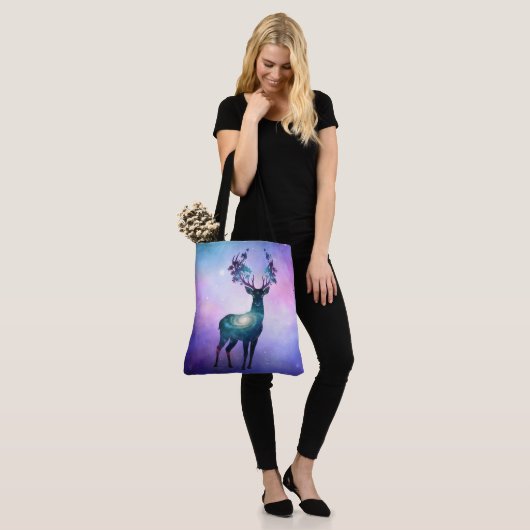 Celestial Deer Silhouette Tote Tasche (Am Model)