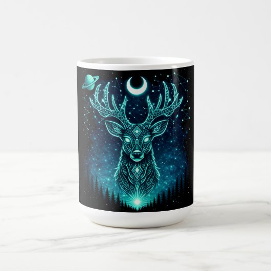 Celestial Deer – Starlit Grace Wildlife Galaxy Kaffeetasse (Mittel)