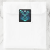 Celestial Deer – Starlit Grace Wildlife Galaxy Quadratischer Aufkleber (Tasche)