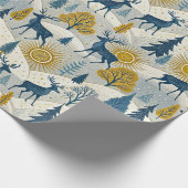 Celestial Deer Winter Mountains Geschenkpapier (Ecke)