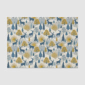 Celestial Deer Winter Mountains Seidenpapier (Vorderseite)