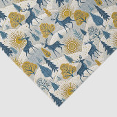 Celestial Deer Winter Mountains Seidenpapier (Ausschnitt)