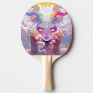 Celestial Demon Girl with Rainbow Horns Tischtennis Schläger