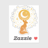 Celestial Desert Fox - Moon and Stars Cosmic Aufkleber (Blatt)