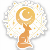 Celestial Desert Fox - Moon and Stars Cosmic Aufkleber (Vorderseite)