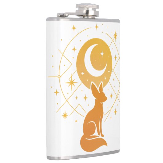 Celestial Desert Fox - Moon and Stars Cosmic Flachmann (Rechts)