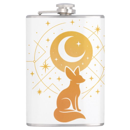Celestial Desert Fox - Moon and Stars Cosmic Flachmann (Vorderseite)