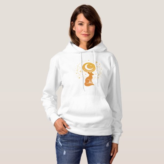 Celestial Desert Fox - Moon and Stars Cosmic Hoodie (Vorne ganz)