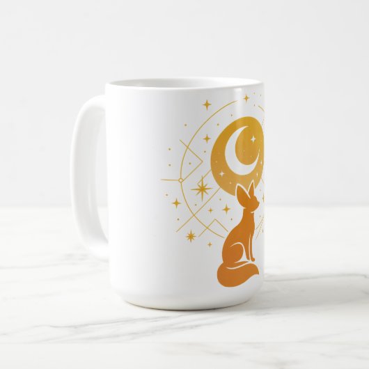Celestial Desert Fox - Moon and Stars Cosmic Kaffeetasse (Vorderseite Links)