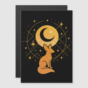 Celestial Desert Fox - Moon and Stars Cosmic Magnetkarte