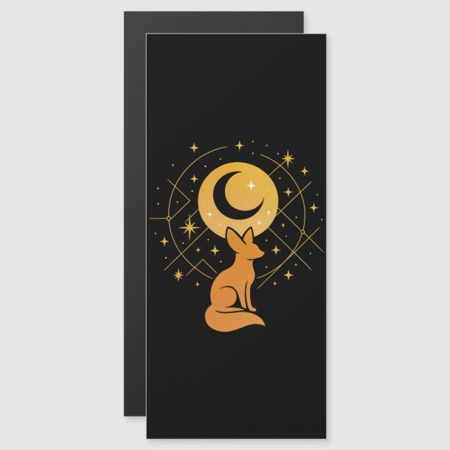 Celestial Desert Fox - Moon and Stars Cosmic Magnetkarte (Vorne/Hinten)