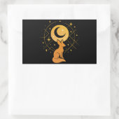 Celestial Desert Fox - Moon and Stars Cosmic Rechteckiger Aufkleber (Tasche)