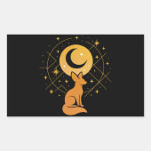 Celestial Desert Fox - Moon and Stars Cosmic Rechteckiger Aufkleber (Vorderseite)