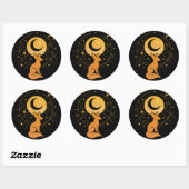 Celestial Desert Fox - Moon and Stars Cosmic Runder Aufkleber (Blatt)