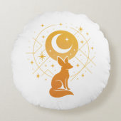 Celestial Desert Fox - Moon and Stars Cosmic Rundes Kissen (Vorderseite)