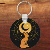 Celestial Desert Fox - Moon and Stars Cosmic Schlüsselanhänger (Vorderseite)