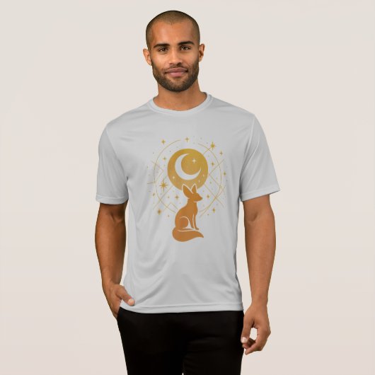 Celestial Desert Fox - Moon and Stars Cosmic T-Shirt (Vorne ganz)