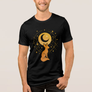 Celestial Desert Fox - Moon and Stars Cosmic Tri-Blend Shirt