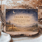 Celestial Desert Moonlit Western Wedding Dankeskarte