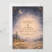 Celestial Desert Moonlit Western Wedding Einladung (Vorderseite)