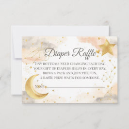 Celestial Diaper Raffle Card | Gold Stars Dankeskarte