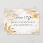 Celestial Diaper Raffle Card | Gold Stars Dankeskarte (Vorne/Hinten)