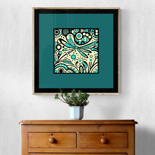 Celestial Dragonfly Dance - Art Print Poster