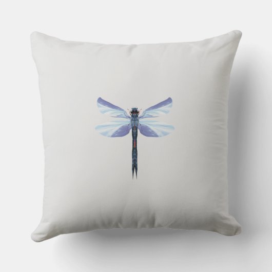 Celestial Dragonfly – Surreal Blue Insect Art Pill Kissen (Rückseite)