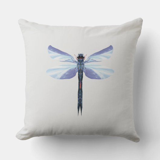 Celestial Dragonfly – Surreal Blue Insect Art Pill Kissen (Vorderseite)