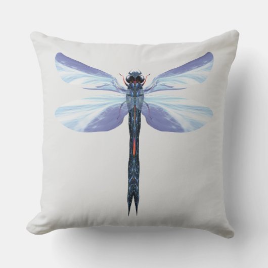 Celestial Dragonfly - Surreal Blue Insekt Art Pill Kissen (Vorderseite)