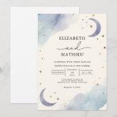 Celestial Dream Bloom Wedding Einladung (Vorne/Hinten)