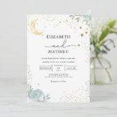 Celestial Dream Floral Wedding Einladung (Stehend Vorderseite)