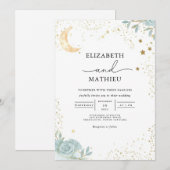 Celestial Dream Floral Wedding Einladung (Vorne/Hinten)