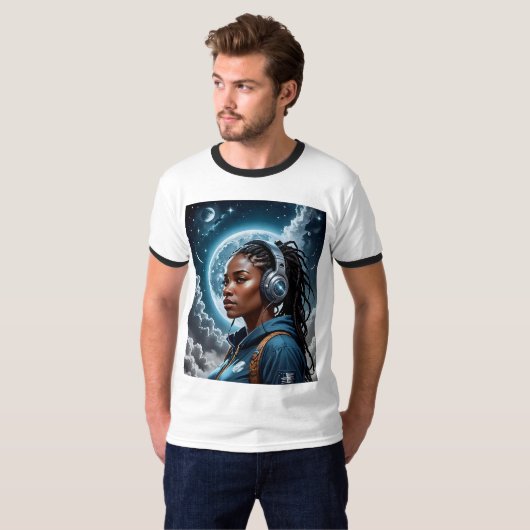 Celestial Dreamer Space Vibes Graphic T-Shirt (Vorne ganz)