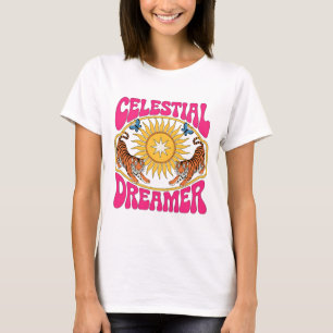 Celestial Dreamer Sun und Tigers T-Shirt