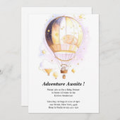 Celestial Dreamland Baby Dusche Heißluftballon Einladung (Vorne/Hinten)