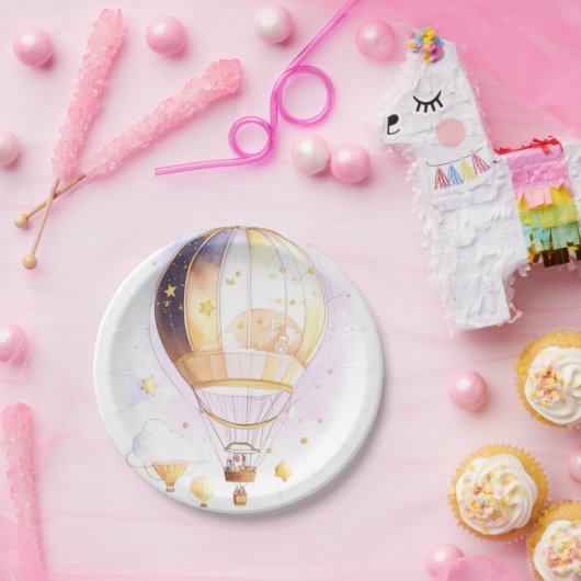 Celestial Dreamland Baby Dusche Heißluftballon Pappteller (Party)