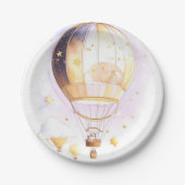 Celestial Dreamland Baby Dusche Heißluftballon Pappteller (Vorderseite)