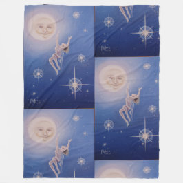 Celestial Dreamland Moon Blanket Fleecedecke