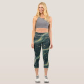 Celestial Dreams: Abstraktes Muster der Sternennac Capri Leggings (Vorderseite)