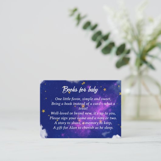 Celestial Dreams Baby Dusche Einschließungskarte Begleitkarte (Stehend Vorderseite)