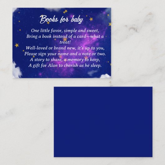 Celestial Dreams Baby Dusche Einschließungskarte Begleitkarte (Vorne/Hinten)