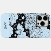 Celestial Dreams Doodles Blue Black Personalisiert Case-Mate iPhone Hülle (Rückseite (Horizontal))