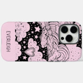 Celestial Dreams Doodles Pink Black Case-Mate iPhone Hülle (Rückseite (Horizontal))