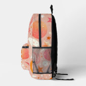 Celestial Dreams Orange und Pink Monogram Bedruckter Rucksack (Rechts)