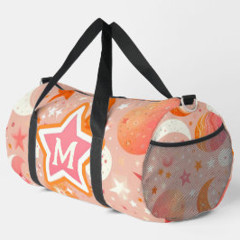 Celestial Dreams Orange und Pink Monogram Duffle Bag