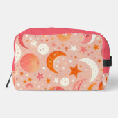 Celestial Dreams Orange und Pink Monogram Waschbeutel (Rückseite)