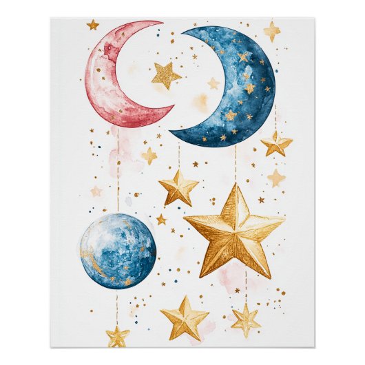 Celestial Dreams Watercolor Poster (Vorderseite)