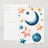 Celestial Dreams Watercolor Postkarte (Vorne/Hinten)